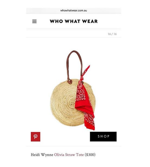 OUR OLIVIA TOTE ON WHO WHAT WEAR AUSTRALIA