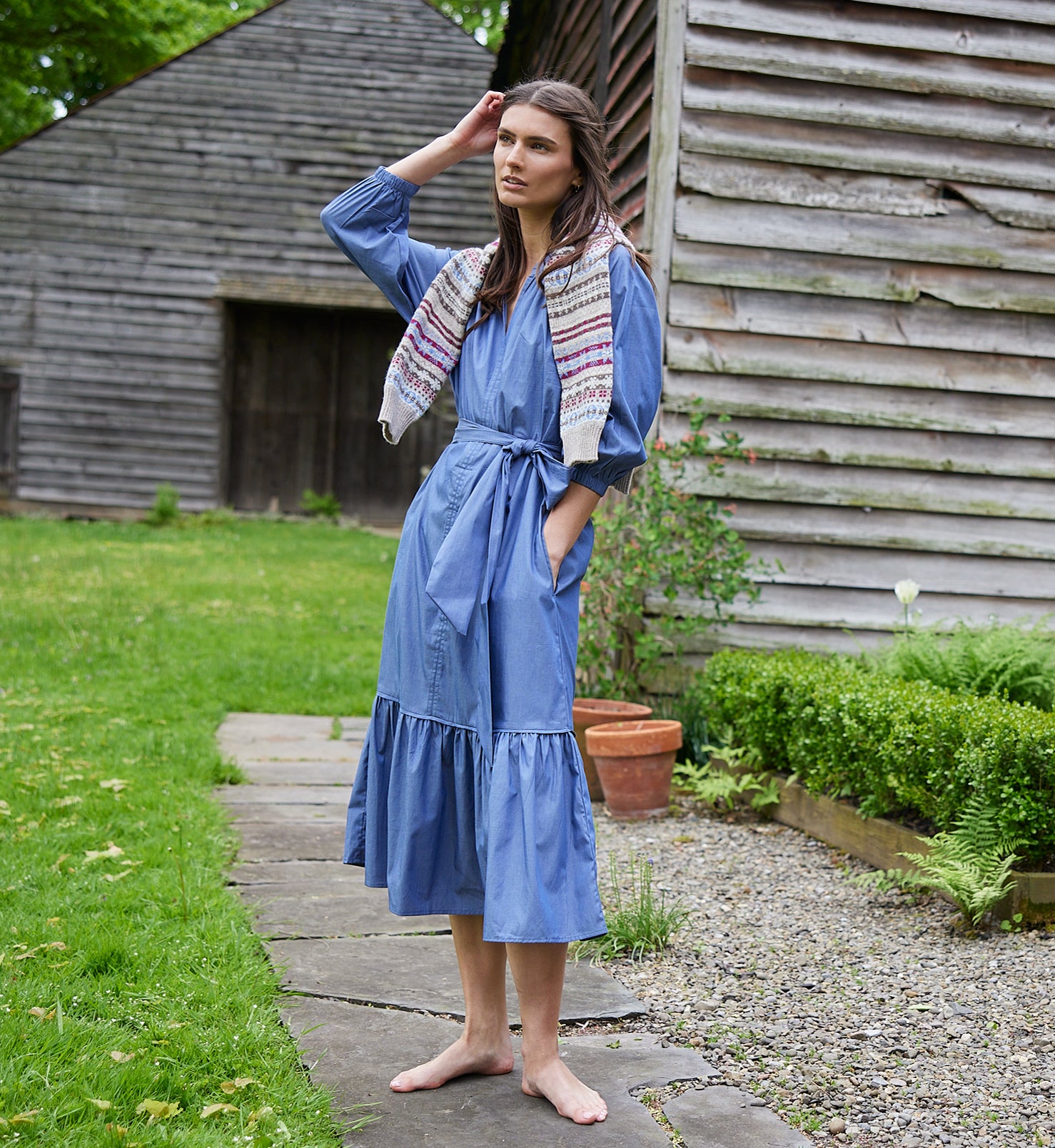 Blue Chambray Ava Dress X-Large / Blue Blue Chambray Ava Dress X-Large / Blue