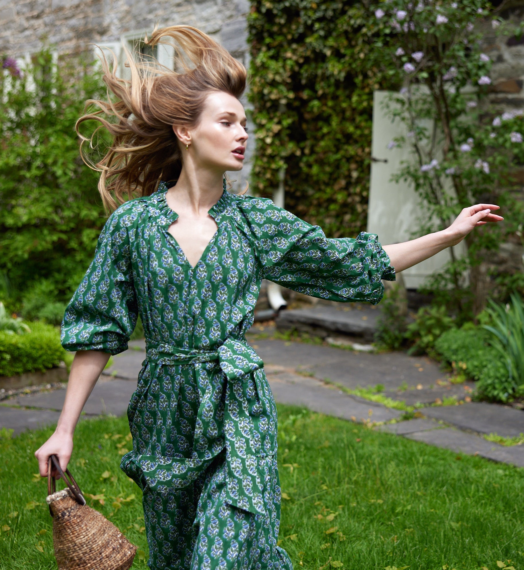 Green Block Print Emma Dress – Heidi Wynne