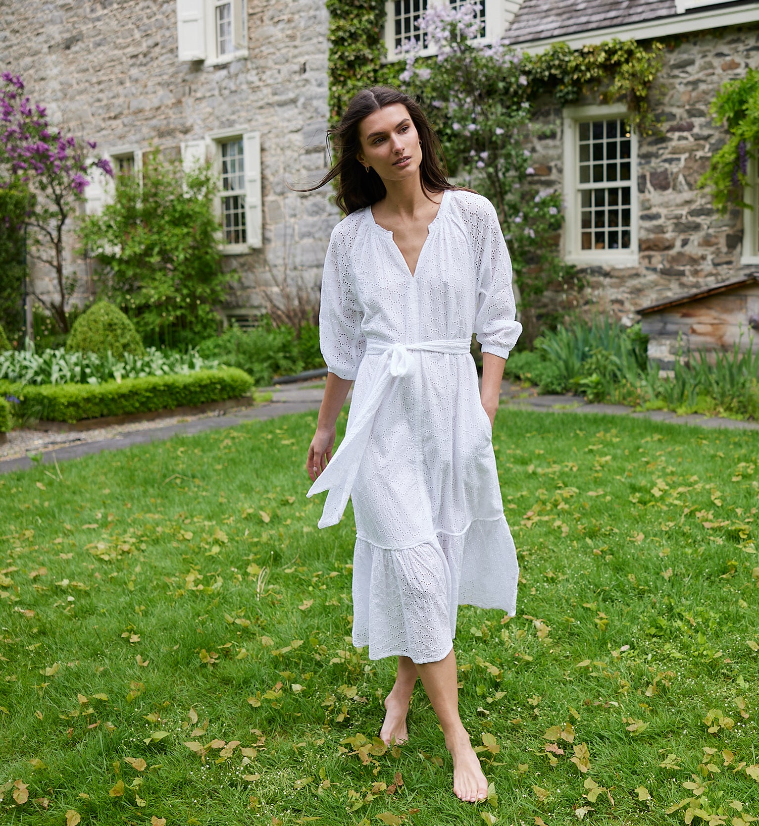 White Eyelet Ava Dress X-Small / White White Eyelet Ava Dress X-Small / White