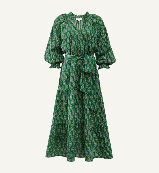 green color block dress Print Emma x-large / Green Light Gold Evening Dresses Our color GEO FLORAL BORDER PRINT Size:10S